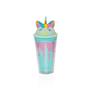 Vagonlife VGN041 450ml Pipetli Plastik Unicorn Bardak Yeşil