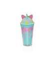 Vagonlife VGN041 450ml Pipetli Plastik Unicorn Bardak Yeşil_1)