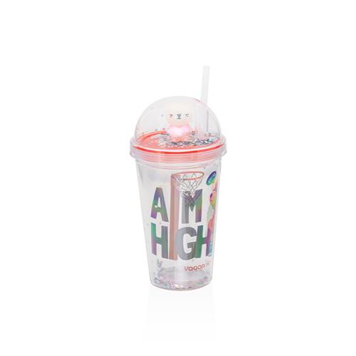 Vagonlife VGN042 450ml Pipetli Plastik Bardak Ayıcık Okula Dönüş Kampanyası Mataralar