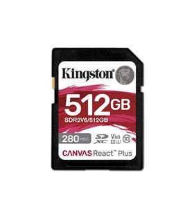 Kingston SDR2V6-512GB Canvas React Plus SDXC UHS-II 280R-150W U3 V60 for Full HD-4K SD Hafıza Kartı