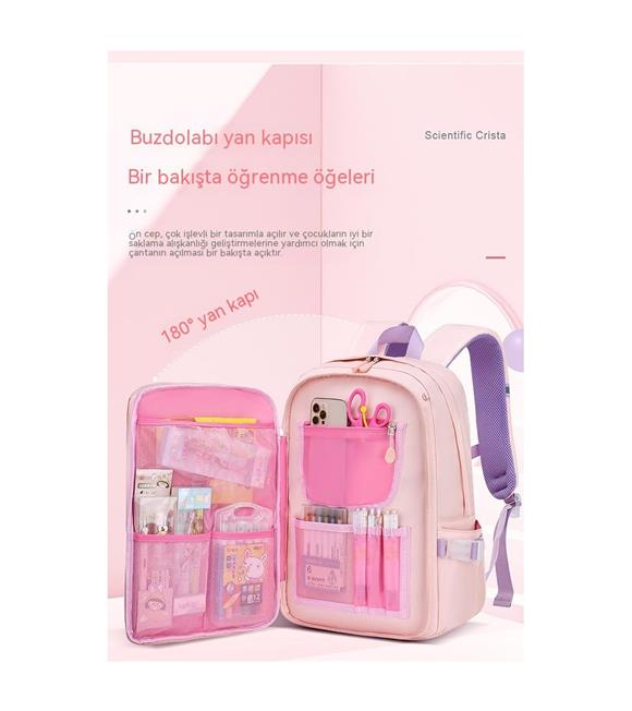 Color Bags 7 Bölmeli Aksesuarlı Su Geçirmez Okul Çantası B25 Asorti