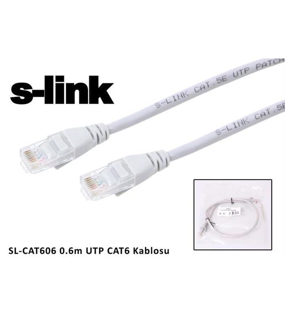 S-link SL-CAT606 cat6 0.60mt Gri Utp Patch Kablo