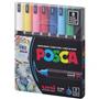 Uni-Ball Posca 0.7 Su Bazlı Poster Markörü Ana Renk 8 Li PC-1MR