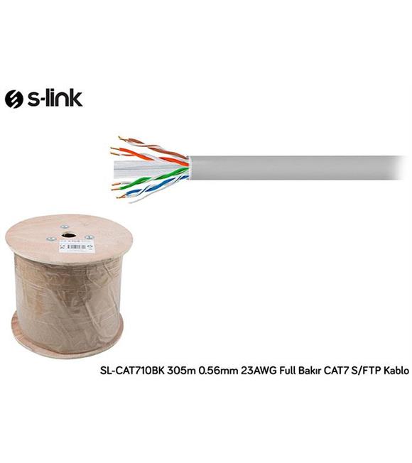 S-link SL-CAT710BK 305m 0.56mm 23AWG Full Bakır CAT7 S-FTP Kablo