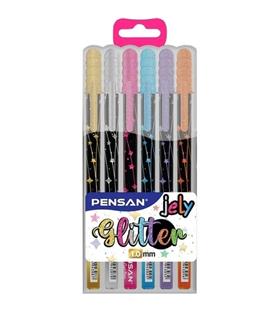 Pensan Jel Kalem Jely 1.0 MM Glıtter Simli Krş 6 Lı 2800