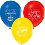 Balonevi Balon 1+1 Happy Bırthday Party Baskılı 12 İncPastel 100 Lü