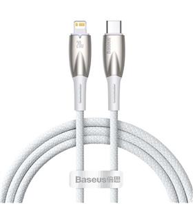 Baseus Glimmer Series Beyaz CADH000002 1mt 20w Type-C to Lightning Şarj Kablosu Örgülü