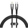 Baseus Glimmer Series Siyah CADH000001 1mt 20w Type-C to Lightning Şarj Kablosu Örgülü