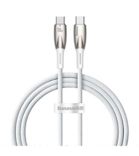 Baseus Glimmer Series CADH000702 1mt 100w  Beyaz PD Type-C To Type-C Şarj Kablosu Örgülü
