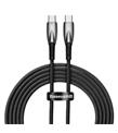 Baseus Glimmer Series Siyah CADH000801 2Mt 100W PD Type-C To Type-C Şarj Kablosu Örgülü