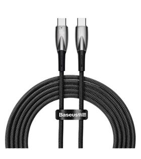 Baseus Glimmer Series Siyah CADH000801 2Mt 100W  PD Type-C To Type-C Şarj Kablosu Örgülü