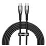 Baseus Glimmer Series Siyah CADH000801 2Mt 100W  PD Type-C To Type-C Şarj Kablosu Örgülü