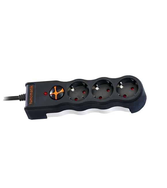 Tunçmatik TSK19010 3li Enerji Koruma Powersurge Siyah 1050 JOULE  1.5 Mt Kablolu_1