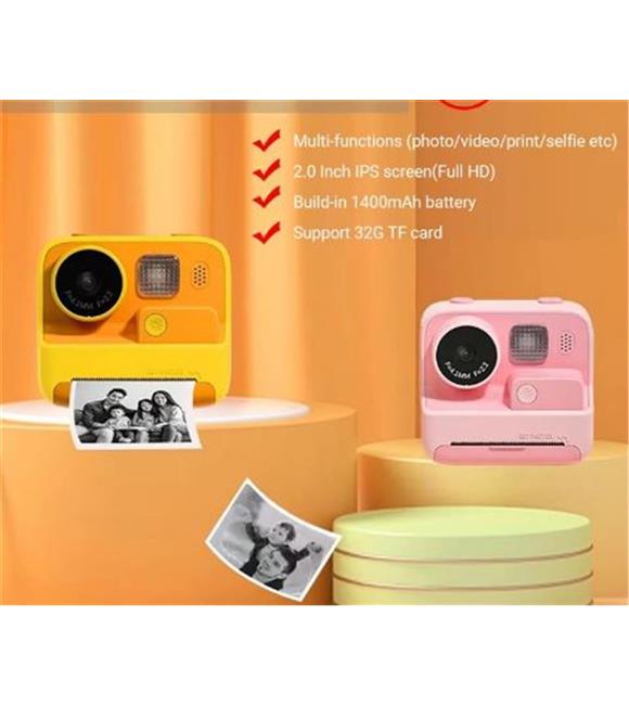 WowKids K27 Çocuk 48MP Fotoğraf Video Çekme Termal Çıktı Alan Pink Fotoğraf Makinası
