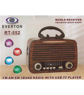Everton Rt-552  Bluetooth Fm-Usb-Tf-Aux Şarjlı Nostaljik Radyo