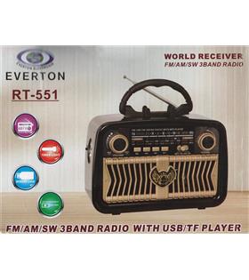 Everton Rt-551  Bluetooth Fm-Usb-Tf-Aux Şarjlı Nostaljik Radyo