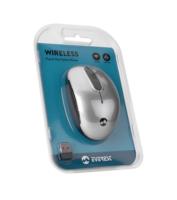 Everest SMW-666 Gümüş USB 2.4 GHZ Optik Kablosuz Mouse 1500Dpı_1