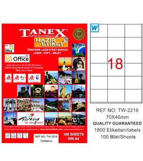 Tanex Laser Etiket 100 YP 70x46 Laser-Copy-Inkjet TW-2218