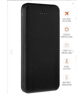 SnapMax SNP-3001 Siyah 10.000 mah Powerbank 2x USB Çıkışlı 1 Type-C ve 1 Micro Girişli