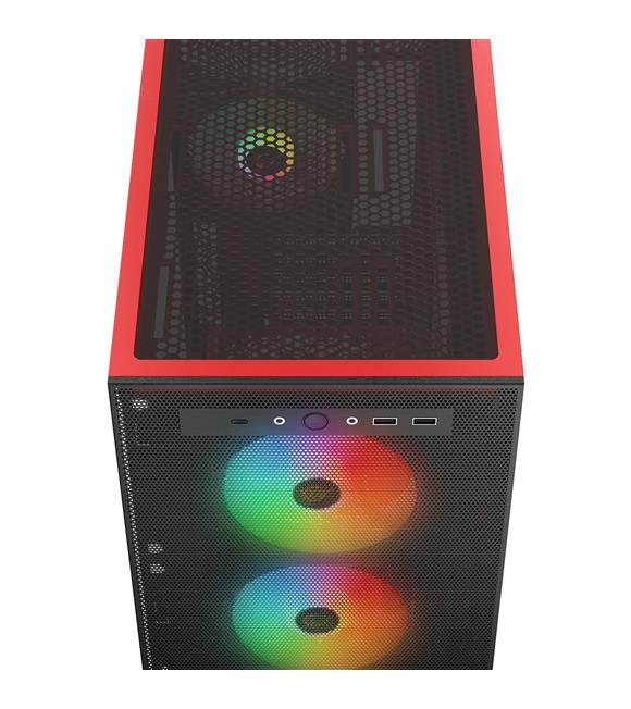Rampage BLAZE Mesh Temperli Camlı Siyah 4- 12cm ARGB Fan M-ATX Mid-T Gaming Oyuncu Kasası PSU YOK_2