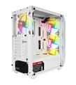 Rampage ZUKO 600W 80+ BRONZE Beyaz 4-14cm Rainbow Fan Metal Panel Temper Camlı Oyuncu Kasası_1)
