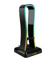 Rampage RM-H77 X-BASE Siyah RGB Işıklı 4-Usb Port Kulaklık İçin Stand_1)