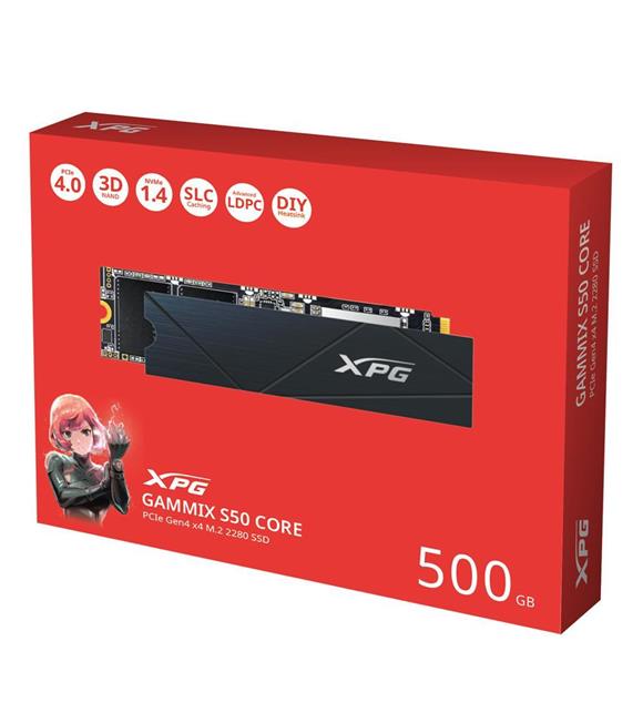 XPG 500GB Gammix S50 Core 3500MB-s-2200MB-s PCIe Gen4 x4 M.2 2280 Ssd Harddisk