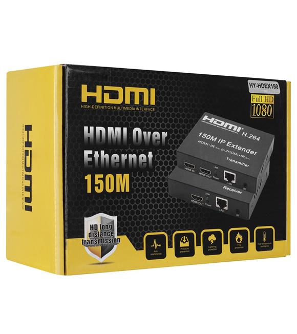 Hytech HY-HDEX150 HDMI+IR(TX) TO 2HDMI+IR(RX) HDMI 150M Uzatıcı