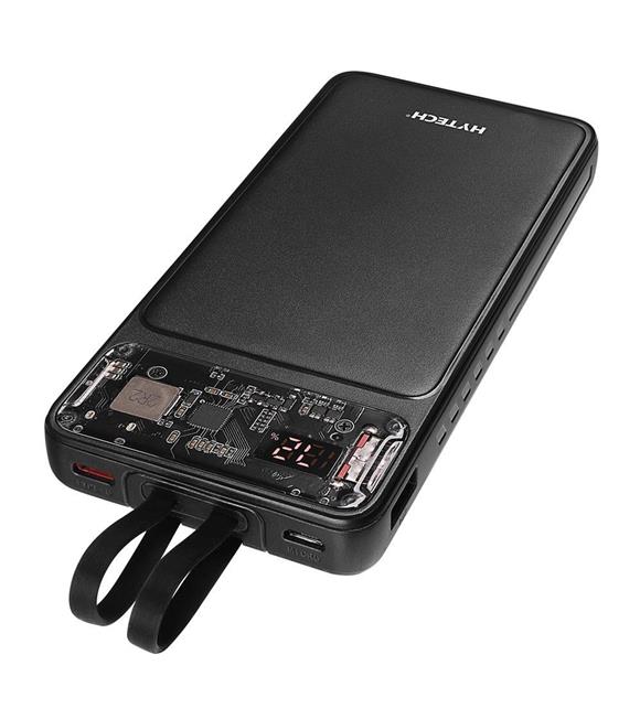 Hytech H120 10000mAh HSC22.5W PD20W+QC3.0 18W Siyah LCD Şeffaf Taşınabilir Pil Şarj Cihazı Powerbank
