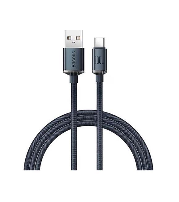 Baseus Crystal USB-A to C 100W Kablo 1.2m Siyah (CAJY000401)