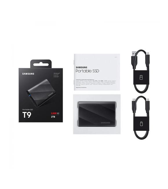 Samsung 2TB T9 Mini USB 3.2 Gen 2.2 Type C Siyah Taşınabilir SSD MU-PG2T0B-WW