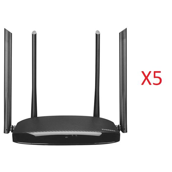 Everest EWR-AC5-V3 AC1200Mbps DualBand 4-6dBi Anten WISP+AP+Repeater Destekli Kablosuz Wifi Router X 5 Adet