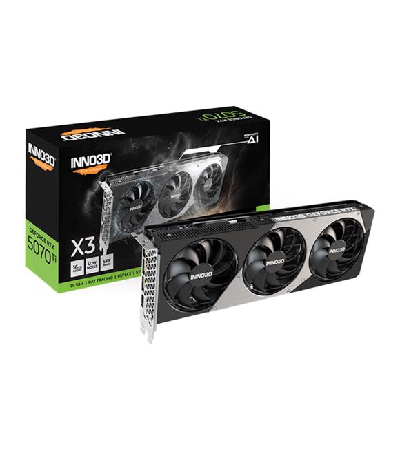 Inno3D GeForce RTX5070Ti x3 OC 16GB 256Bit GDDR7 3x DisplayPort 2.1b, 1x HDMI 2.1b Ekran Kartı