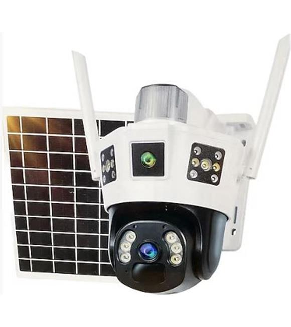 Apronx APX-WSP143 6mp 3.6mm 4G Solar Çift Kamera 20 LED Wifi Ptz Kamera