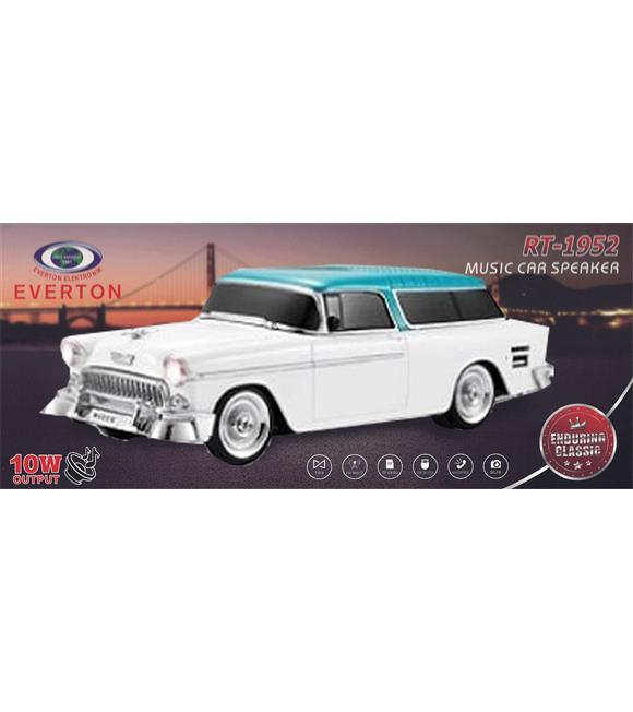 EVERTON RT-1950 Bej Arabalı Bluetooth Fm-Usb-Tf-Aux Şarjlı Nostaljik Radyo