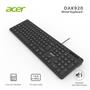 Acer OAK920 Q Usb SİYAH 1.8mt  Kablolu Klavye-Tek Tuş Hesap Makinalı (Sessiz Tuş)