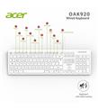 Acer OAK920 Q Usb Beyaz 1.8mt Kablolu Klavye-Tek Tuş Hesap Makinalı (Sessiz Tuş)