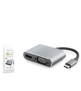 HADRON HDX7838 TYPE-C TO HDTV HDMI 4K 30HZ + VGA 2IN1 GRİ