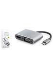 HADRON HDX7839 TYPE-C TO HUB HDTV 4K 30HZ + TYPE-C + USB + VGA 4IN1 GRİ