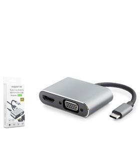 HADRON HDX7839 TYPE-C TO HUB HDTV 4K 30HZ + TYPE-C + USB + VGA 4IN1 GRİ