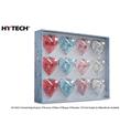 Hytech HY-XK21 Kristal Kalp Kutulu 3-Kırmızı 3-Mavi 3-Beyaz 3-Pembe 12'li Set Kulak İçi Mikrofonlu