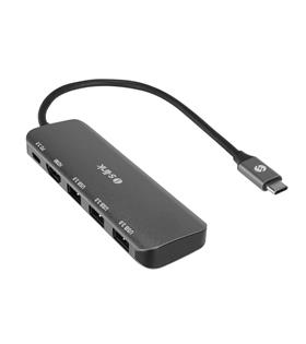 S-link SW-U518 Gri Metal USB 3.. to 3-USB3.0, 1-TypeC PD 1-4K HDMI Adaptör