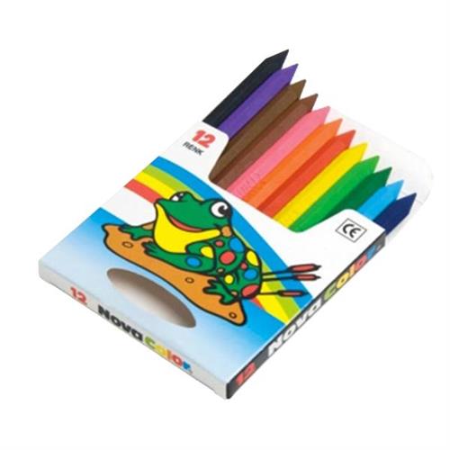 Nova Color Mum Pastel Boya Karton Kutu Yarım Boy Köşeli 12 Lİ NC-1112 Okula Dönüş Kampanyası Boya Gereçleri