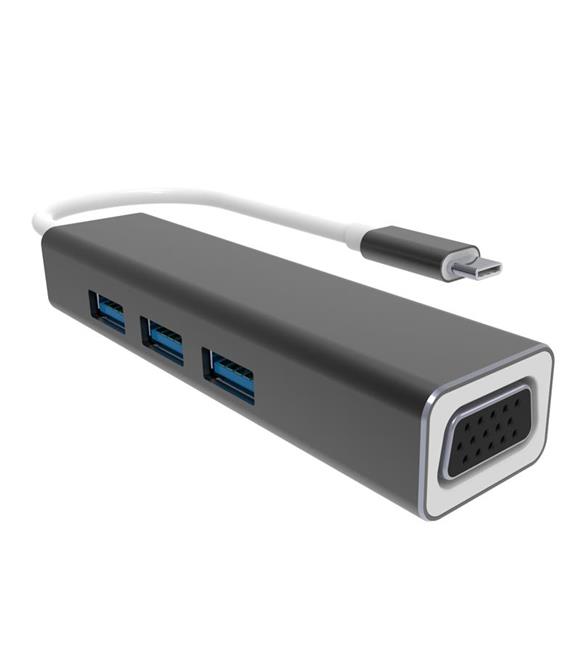 Vcom DH319 Type-C To Usb 3.0-3 Vga Çevirici_1