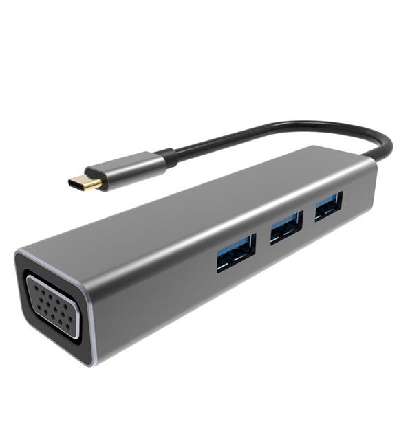 Vcom DH319 Type-C To Usb 3.0-3 Vga Çevirici