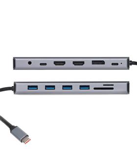 Vcom CU4706 Type-C To HDMI-2+DP+USB3.0-3+TYPE C+USB2.0+RJ45+SD2.0+TF2.0+PD+DC 3.5mm 13 in 1 Çevirici