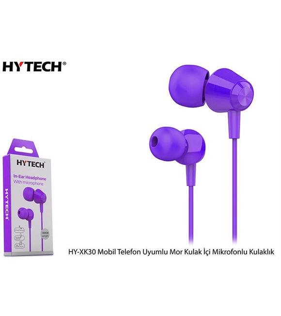 Hytech HY-XK30 Mobil Telefon Uyumlu Mor Kulak İçi Mikrofonlu Kulaklık
