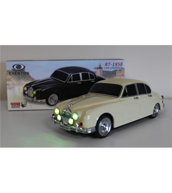 EVERTON RT-1958 Bej Arabalı  Bluetooth Fm-Usb-Tf-Aux Şarjlı Nostaljik Radyo