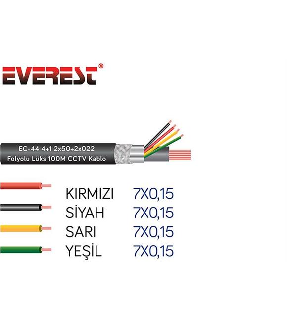 Everest EC-44 4+1 2x50+2x022 Folyolu Lüks 100M CCT