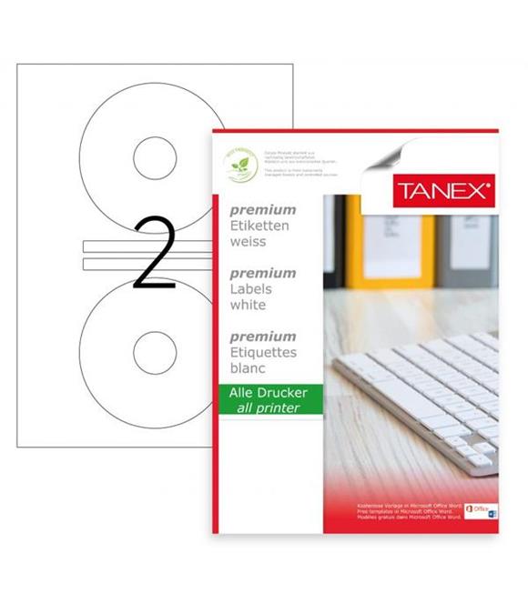 Tanex Cd Etiketi Laser-Copy-Inkjet 100 YP 118x41 MM TW-2041